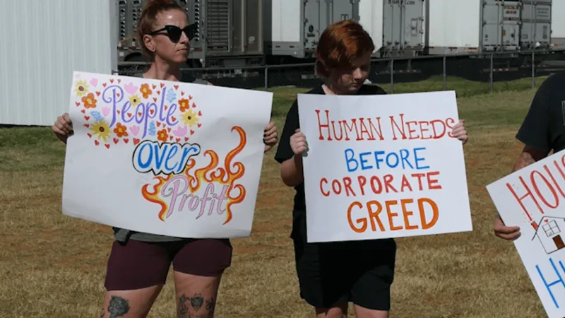 Childress residents protest rent hikes as data center growth squeezes housing