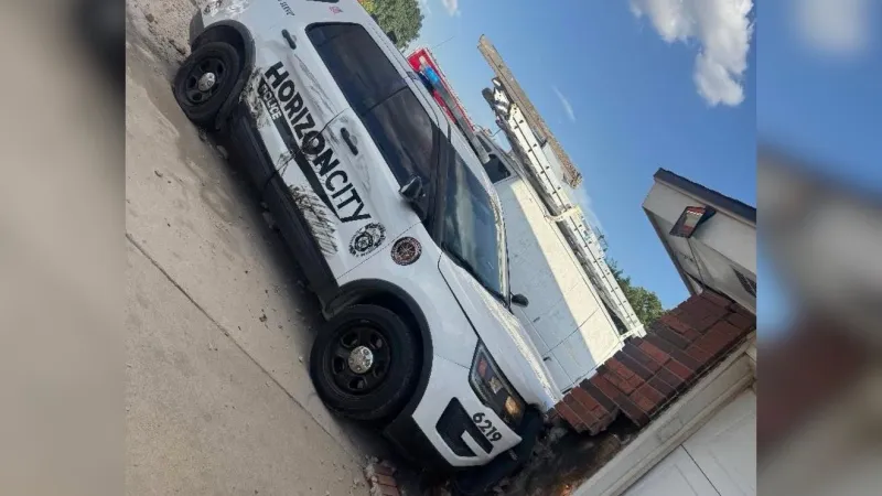 Horizon police investigate wreck after officer's vehicle hits house, no injuries reported