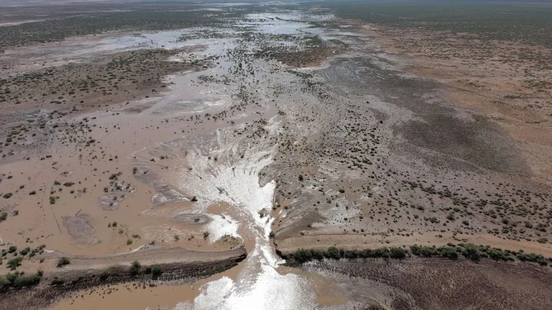 Dam breach at Bassett Lake floods nearby properties in Luna County