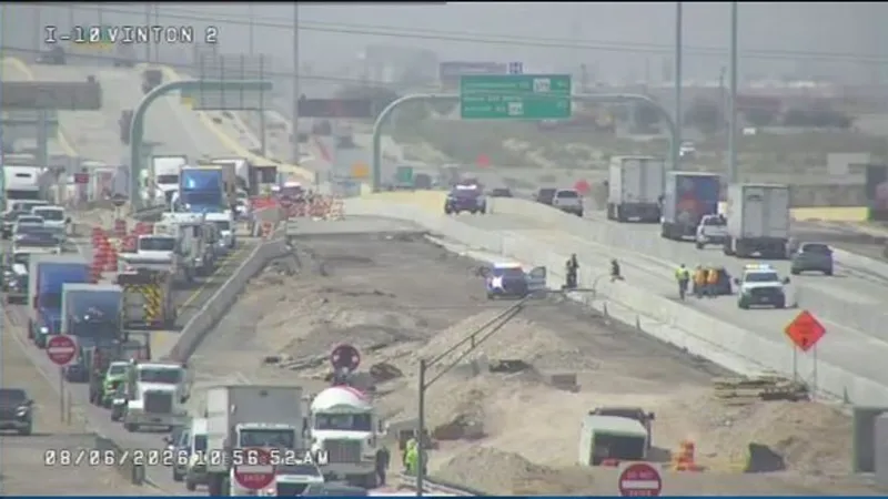 Crews respond to vehicle fire on I-10 West near Vinton; all lanes closed