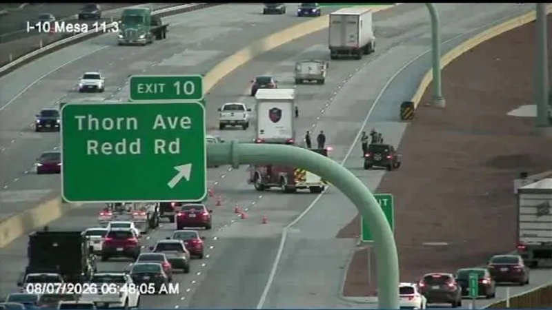 Crash blocks lanes on I-10 westbound at Mesa, causing early traffic delays