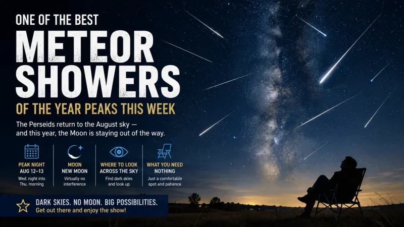 The Perseids return to the August sky & this year, the Moon is staying out of the way
