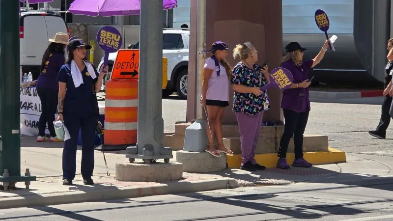 El Paso health workers participate in national protest, calling for fair pay and staffing