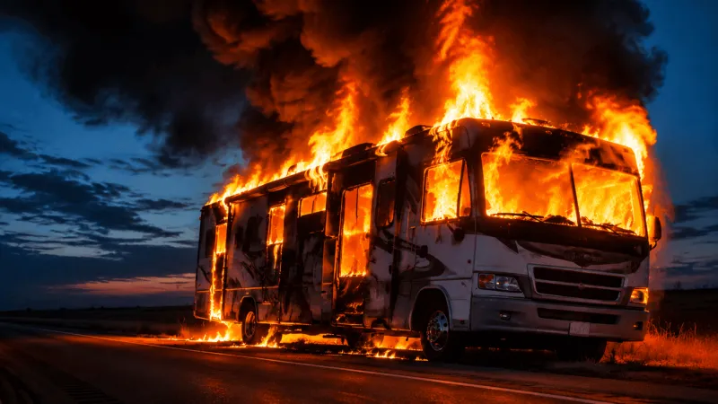 Public asked to avoid area of RV fire in Timbercreek Canyon area