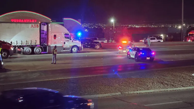 Developing: Crash involving semi and a pedestrian leaves one person dead