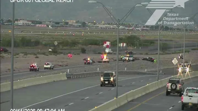 Vehicle overturns on SP-601 at Global Reach eastbound exit