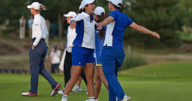 Solheim Cup: Europe and the US at 4-4 after last-hole heroics from Ciganda