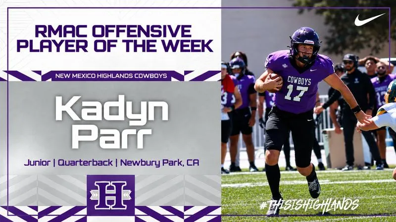 Parr Named RMAC Offensive Player Of The Week