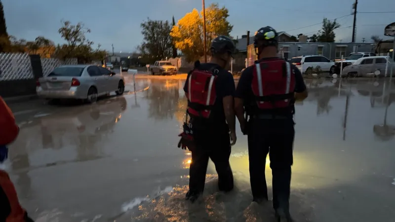 Mother and three children rescued from flooded Sunland Park home Wednesday morning