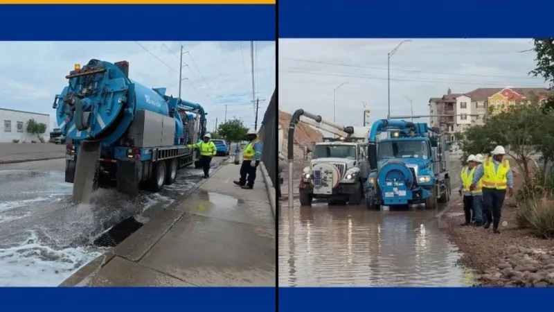 El Paso Water deploys 14 'vacuum' trucks to clear standing water on busy streets