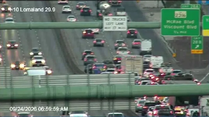 Crash blocks left lane on I-10 West at Yarbrough in East El Paso Thursday morning