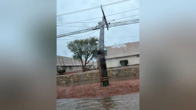 High winds knock down utility poles, cause widespread outages near Rushing and Fairbanks