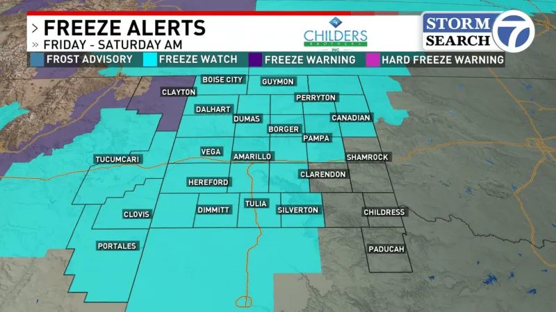 First freeze alerts issued for Southern Plains as temperatures plunge this weekend