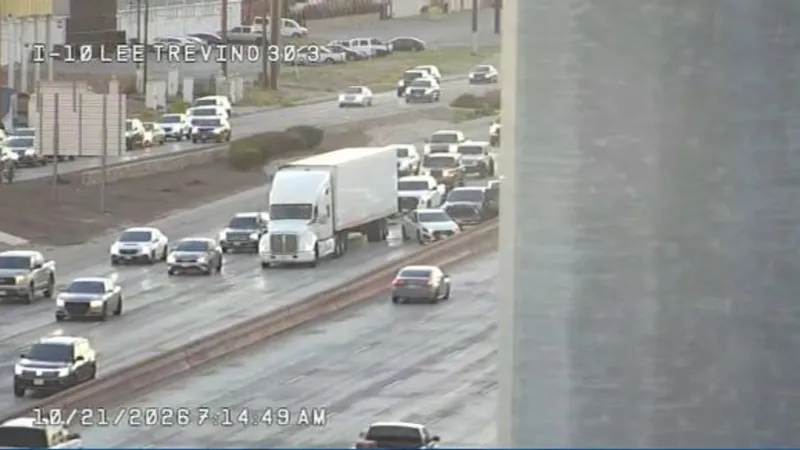 I-10 West crash backs up East El Paso traffic as left lane closes at Lee Trevino
