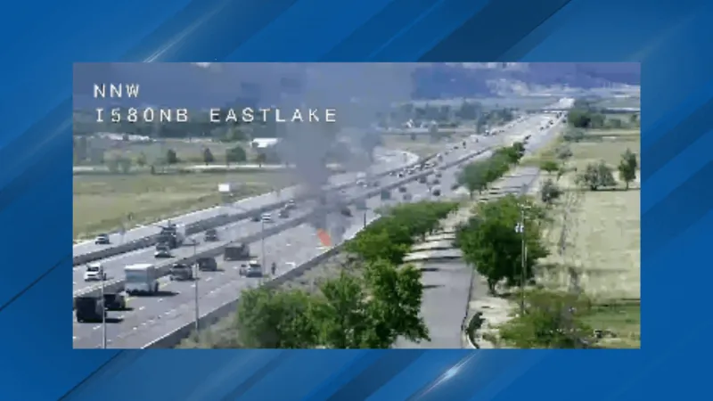 Vehicle fire snarls northbound I-580 near Eastlake Boulevard Wednesday afternoon