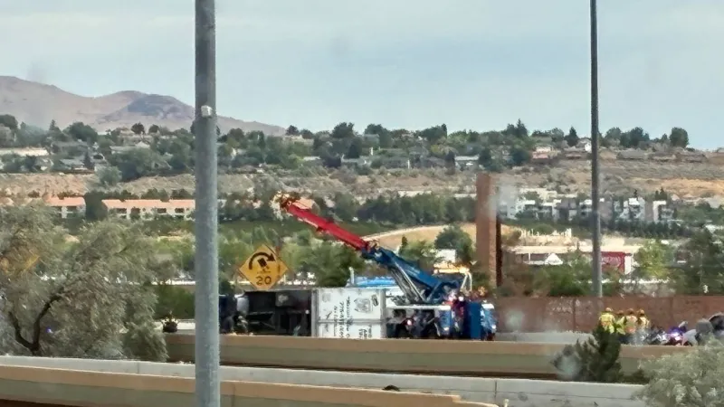 Reno Fire Department confirms no injuries in box truck rollover