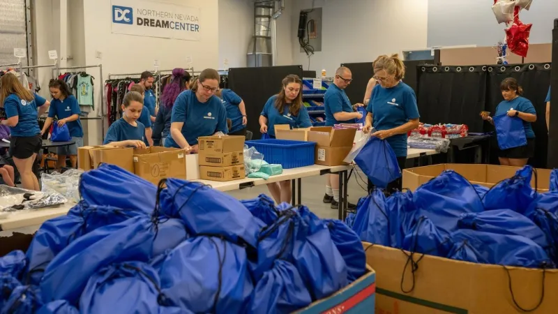 Southwest Gas Foundation volunteers assemble 400 care kits for Northern Nevada unhoused