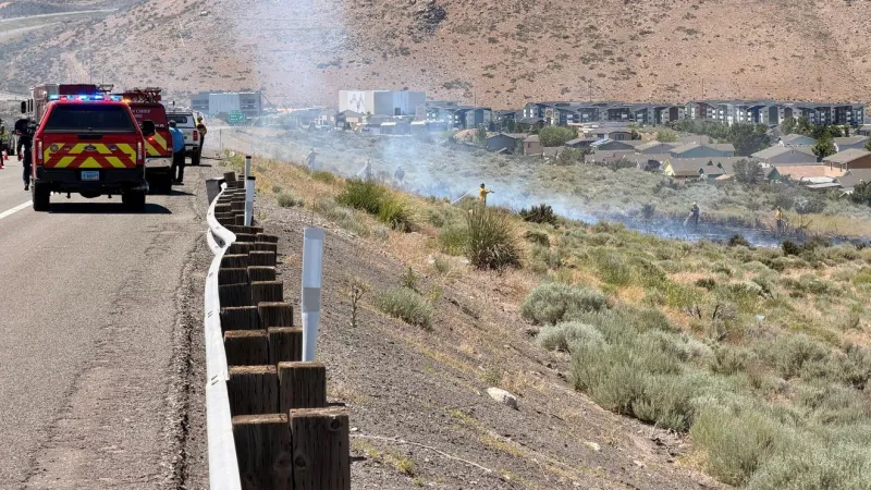 Brush fire knocked down between Stead and Red Rock Boulevard