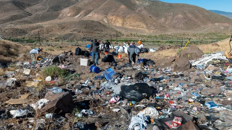 Volunteers remove 11,000 pounds of trash from I-80 homeless camp near Sparks
