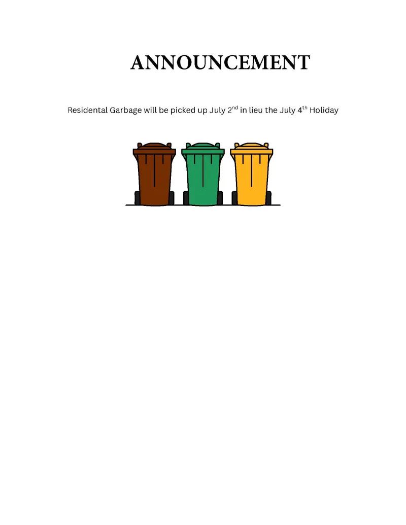 GARBAGE PICK UP 07/02/2026