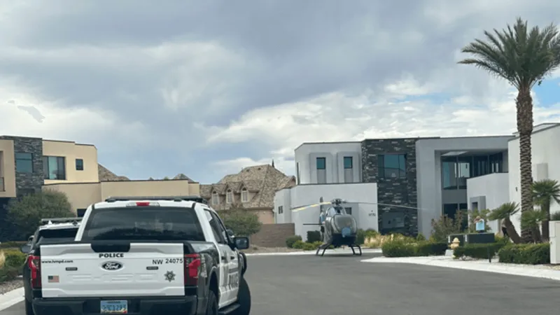 Helicopter lands in northwest Las Vegas Valley neighborhood; fire crews respond