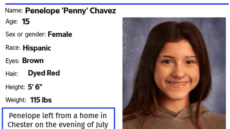 Plumas County sheriff seeks public's help locating missing 15-year-old Penelope Chavez