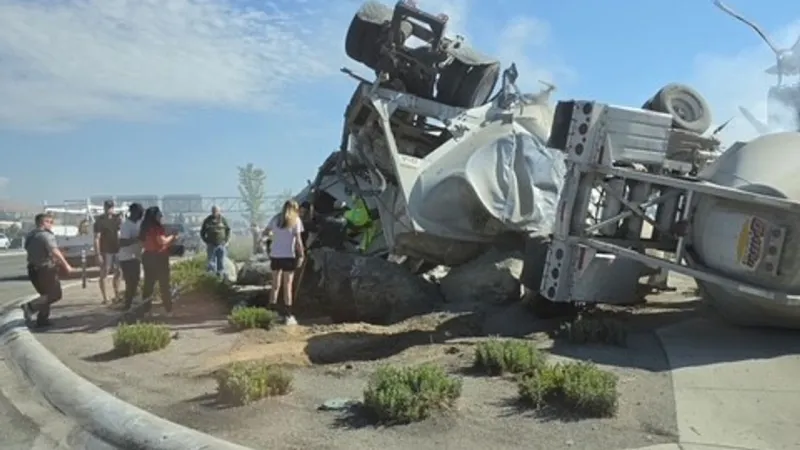 Commercial vehicle rollover crash causes delays at I-580 and Carson St.