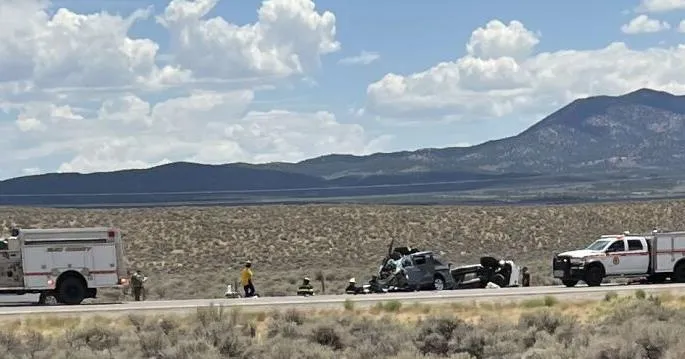 Officials say 4 dead in multi-vehicle head-on crash on Highway 93 north of Wells