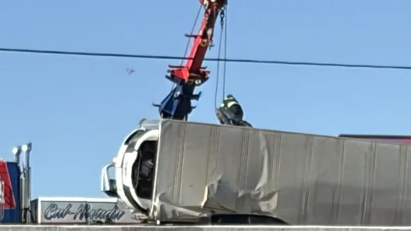 Roadway reopens after crash involving semi-truck and street sweeper on I-80 at Prater Way