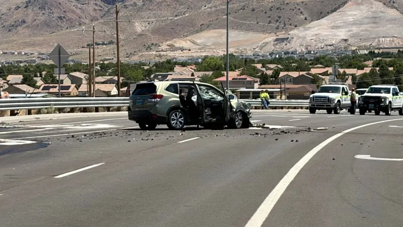 Crash involving an SUV and dump truck shuts down lanes of SR341, one person transported