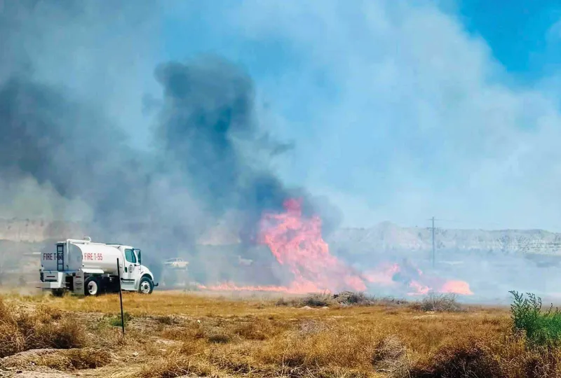 LCFD fights brushfire in Panaca