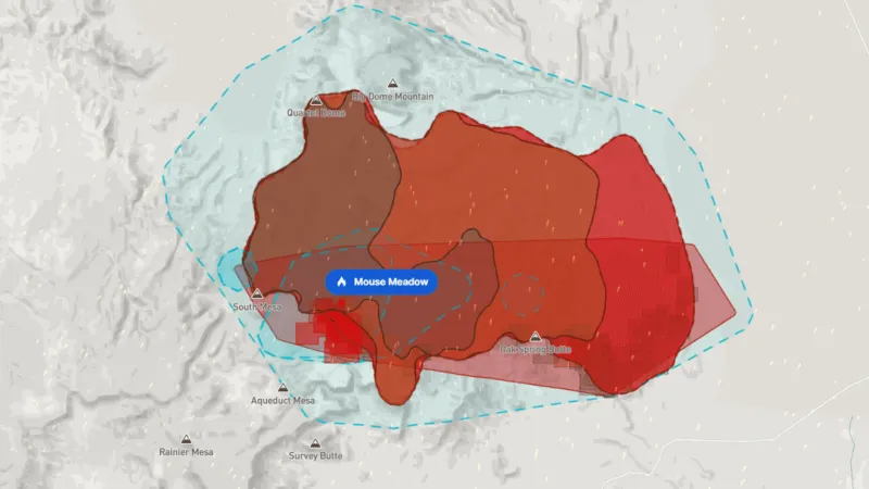 Fire crews battle Mouse Meadow fire as it nears 50,000 acres; 10% contained in Nye County