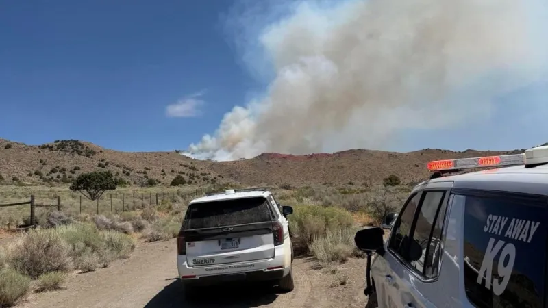 Fred Mountain Fire northeast of Bug Fire grows to about 100 acres; burning near Red Rock