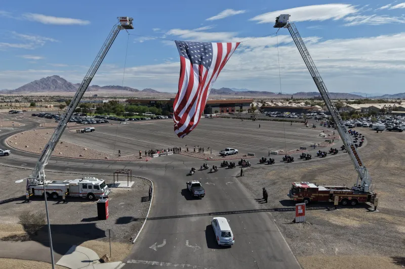 'We answer the call': Law enforcement personnel, public mourn slain Las Vegas officer