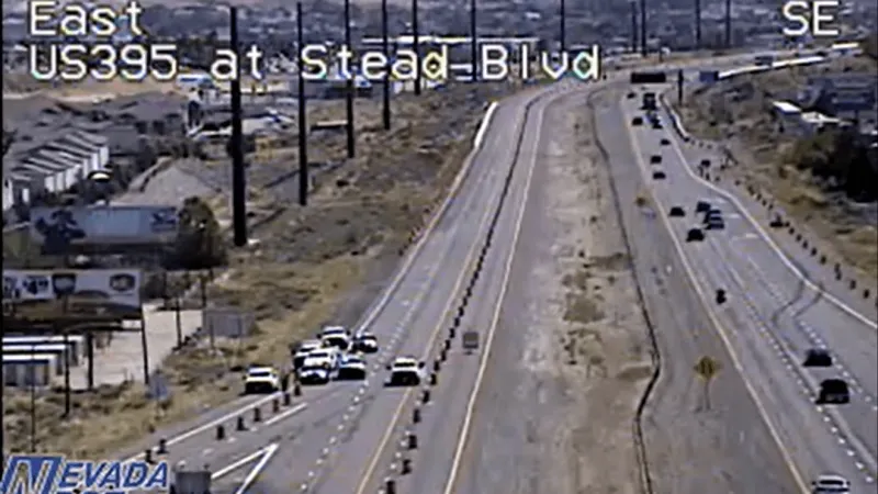 Major crash blocks lanes on northbound U.S. 395 near Stead Blvd.