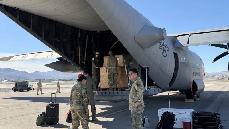 Nevada Air Guard C-130 departs Reno to support western wildfire fight