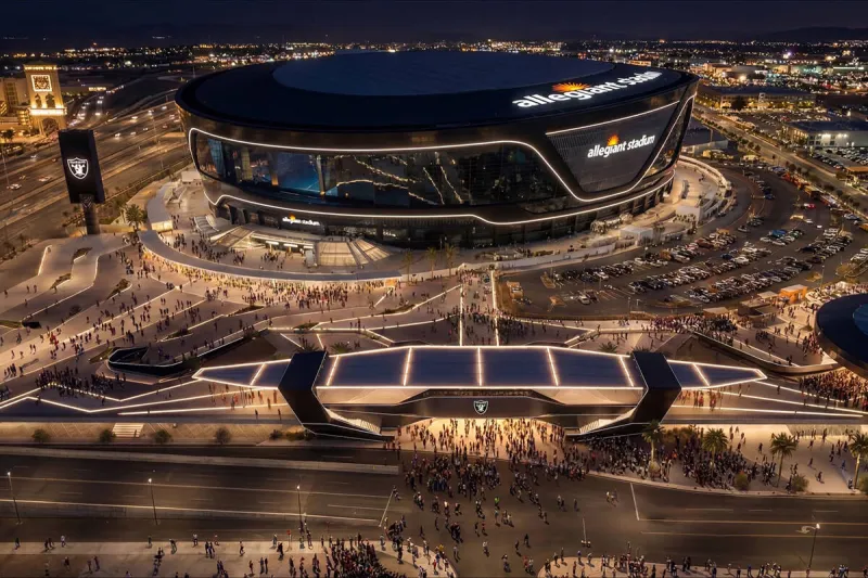 1st look at Raiders' $158M Allegiant Stadium north plaza podium project