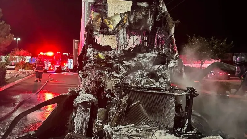 North Lyon Fire crews contain semi-truck blaze