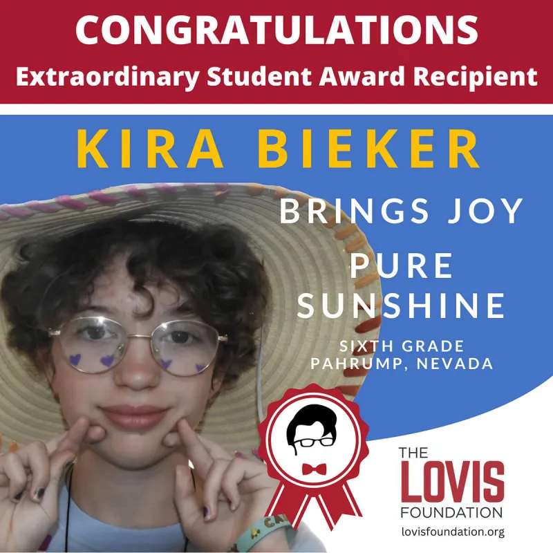 Pahrump student wins non-profit recognition award