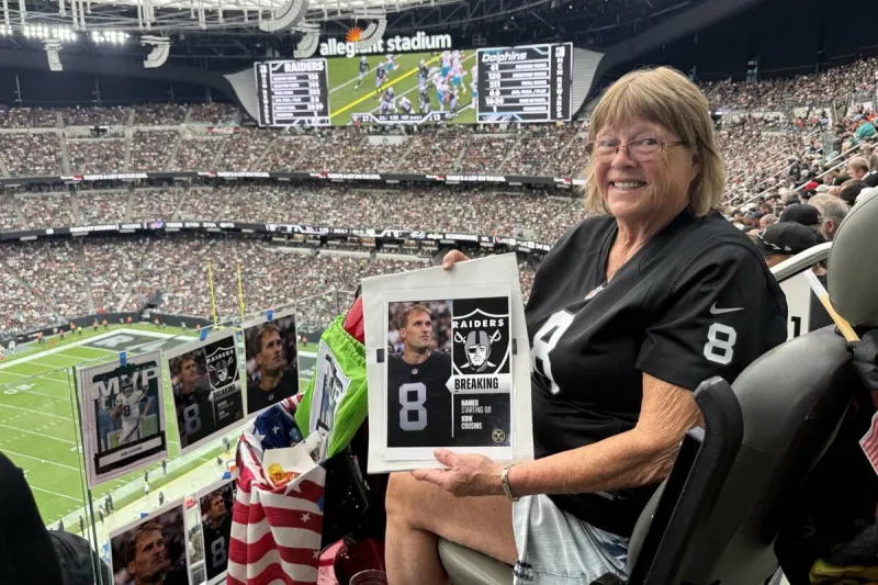 'He's awesome': Kirk Cousins super fan sets up shrine in Allegiant Stadium