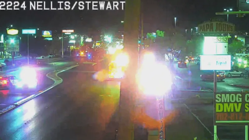 One dead in hit-and-run crash involving pedestrian, vehicle at Nellis and Stewart