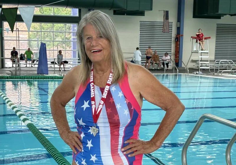 Pahrump swimmer Cathy Behrens, 84, wins silver at Silver State Games