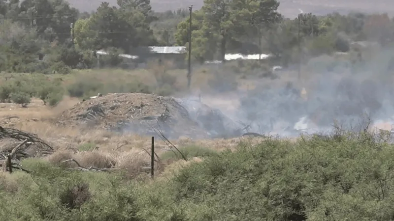 Fast-moving brush fire reported near old Binion property in Pahrump