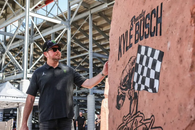LVMS reopens Bullring with Kyle Busch commemorative display, new pavement