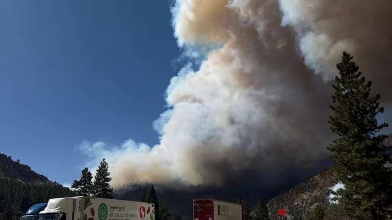 Evacuation warning issued as crews work to contain brush fire near I-80 in Floriston