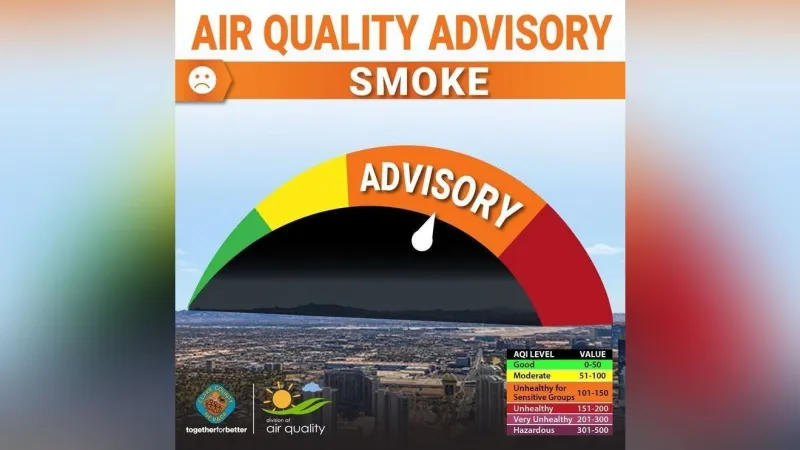 Clark County extends smoke advisory as Baja wildfire smoke returns to valley