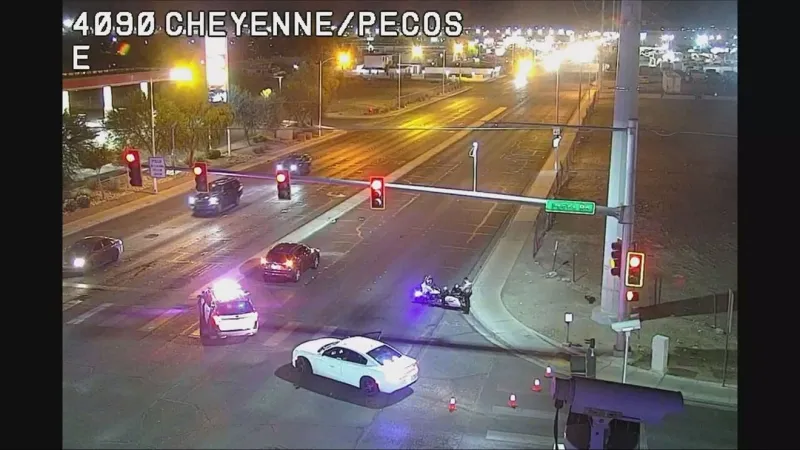 Pedestrian taken to hospital after crash near Cheyenne and Pecos