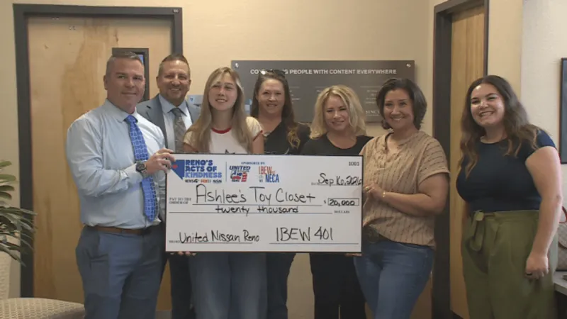 Nissan Reno, IBEW Local 401 donate $20,000 to Hawk Fire survivors via toy closet