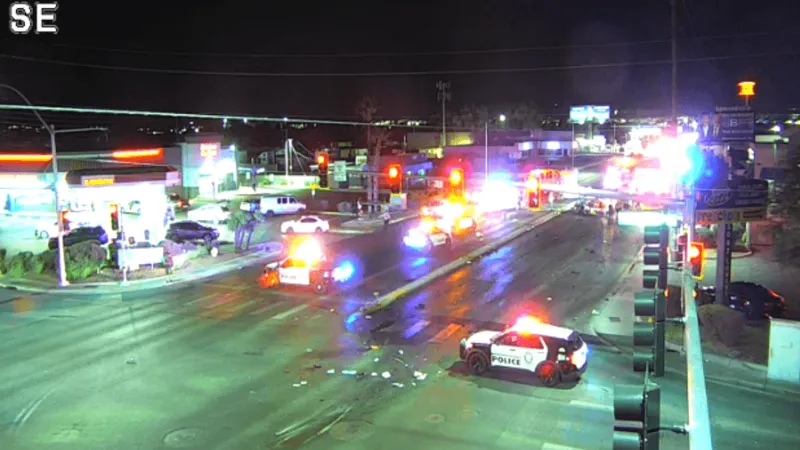 Teen arrested after crash leaves woman, 4-year-old child seriously hurt at Nellis & Owens