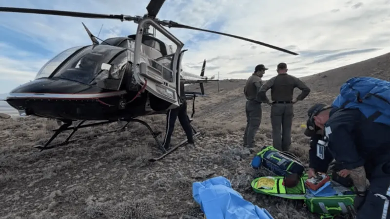 Pickup driver airlifted after rolling 300 yards down canyon